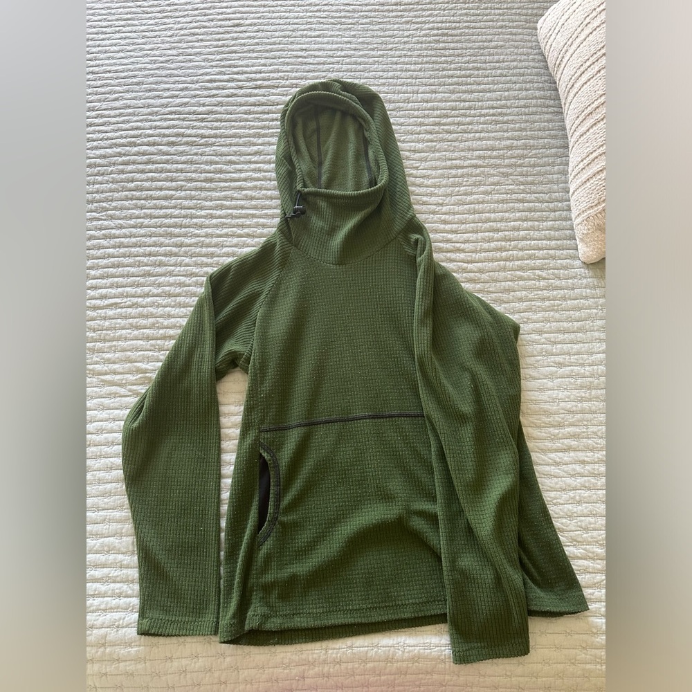 Women’s Melanzana Micro Grid Hoodie, Size Medium, Forest Green